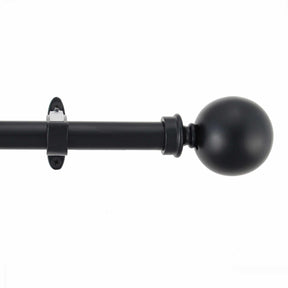 Leron Adjustable Metal Curtain Rod in Black Matte - Soft Black