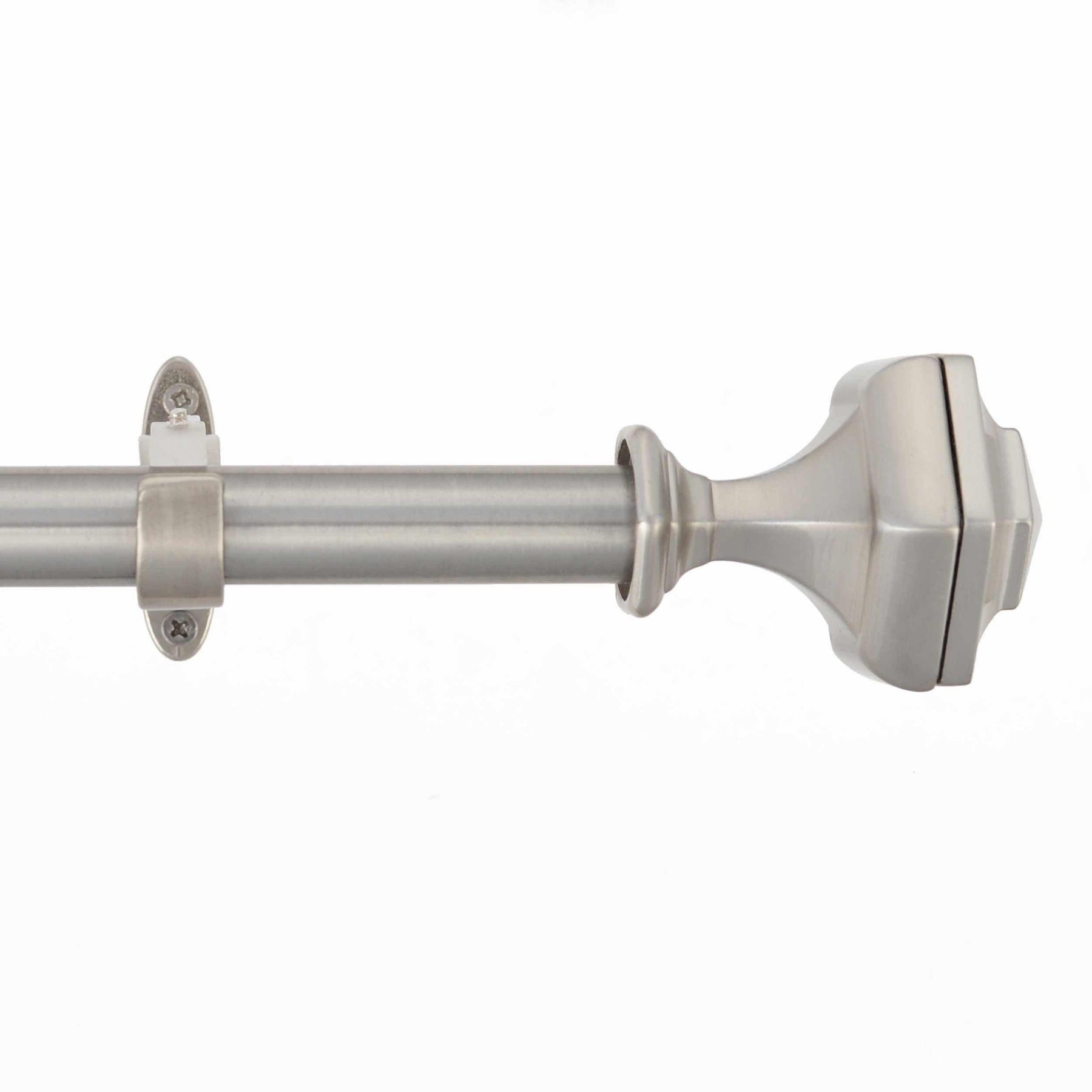 Tuscan Adjustable Curtain Rod in Brushed Nickel - Silver