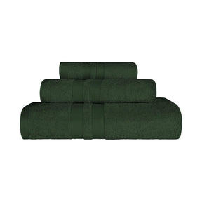 Superior Ultra Soft Cotton Absorbent Solid Assorted 3-Piece Towel Set - Forest Green