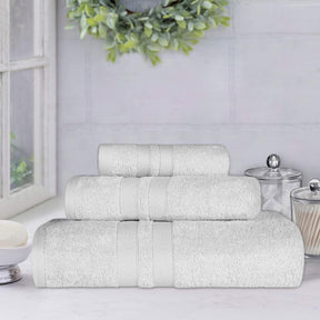 Superior Ultra Soft Cotton Absorbent Solid Assorted 3-Piece Towel Set  -Silver