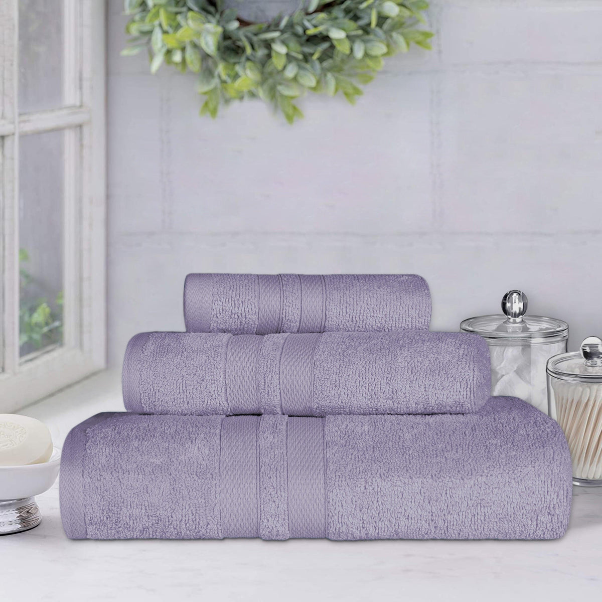 Superior Ultra Soft Cotton Absorbent Solid Assorted 3-Piece Towel Set-Towel Set by Superior-Home City Inc