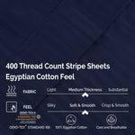 400 Thread Count Egyptian Cotton Striped Deep Pocket Sheet Set - Egyptian Cotton Sheet Set by Superior