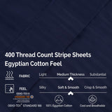 400 Thread Count Egyptian Cotton Striped Deep Pocket Sheet Set - Egyptian Cotton Sheet Set by Superior