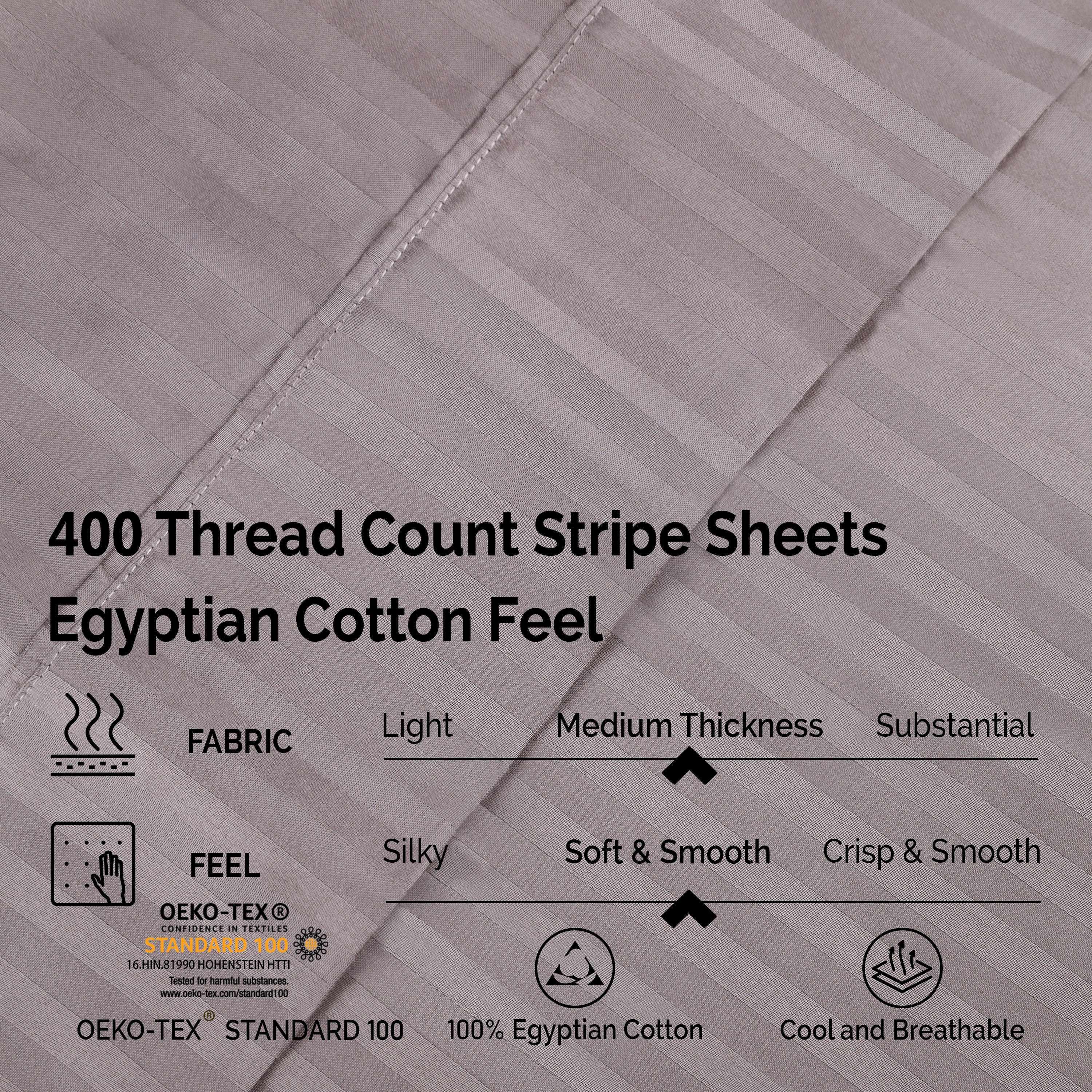 400 Thread Count Egyptian Cotton Striped Deep Pocket Sheet Set - Egyptian Cotton Sheet Set by Superior