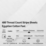 400 Thread Count Egyptian Cotton Striped Deep Pocket Sheet Set - Egyptian Cotton Sheet Set by Superior