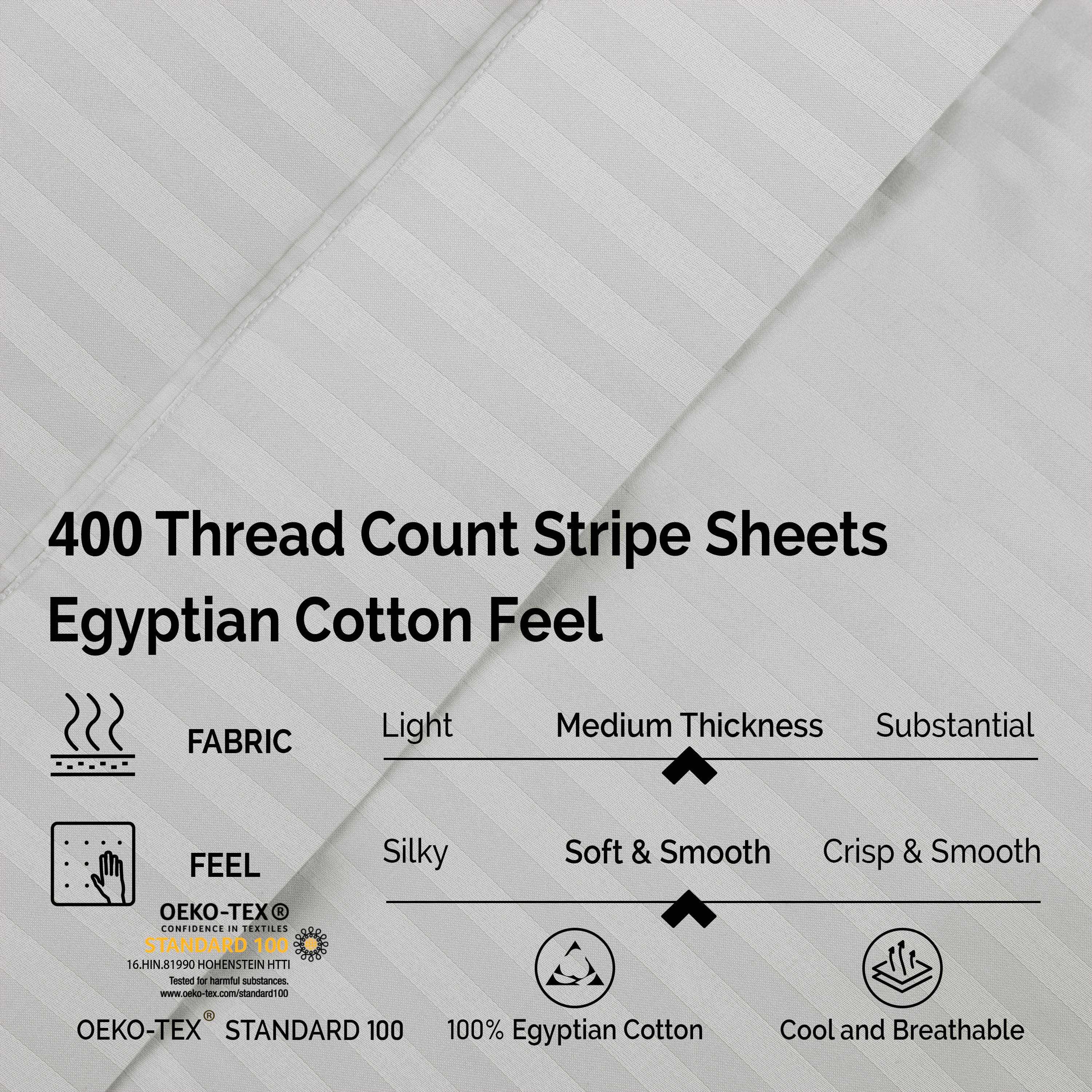 400 Thread Count Egyptian Cotton Striped Deep Pocket Sheet Set - Egyptian Cotton Sheet Set by Superior