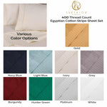 400 Thread Count Egyptian Cotton Striped Deep Pocket Sheet Set - Egyptian Cotton Sheet Set by Superior