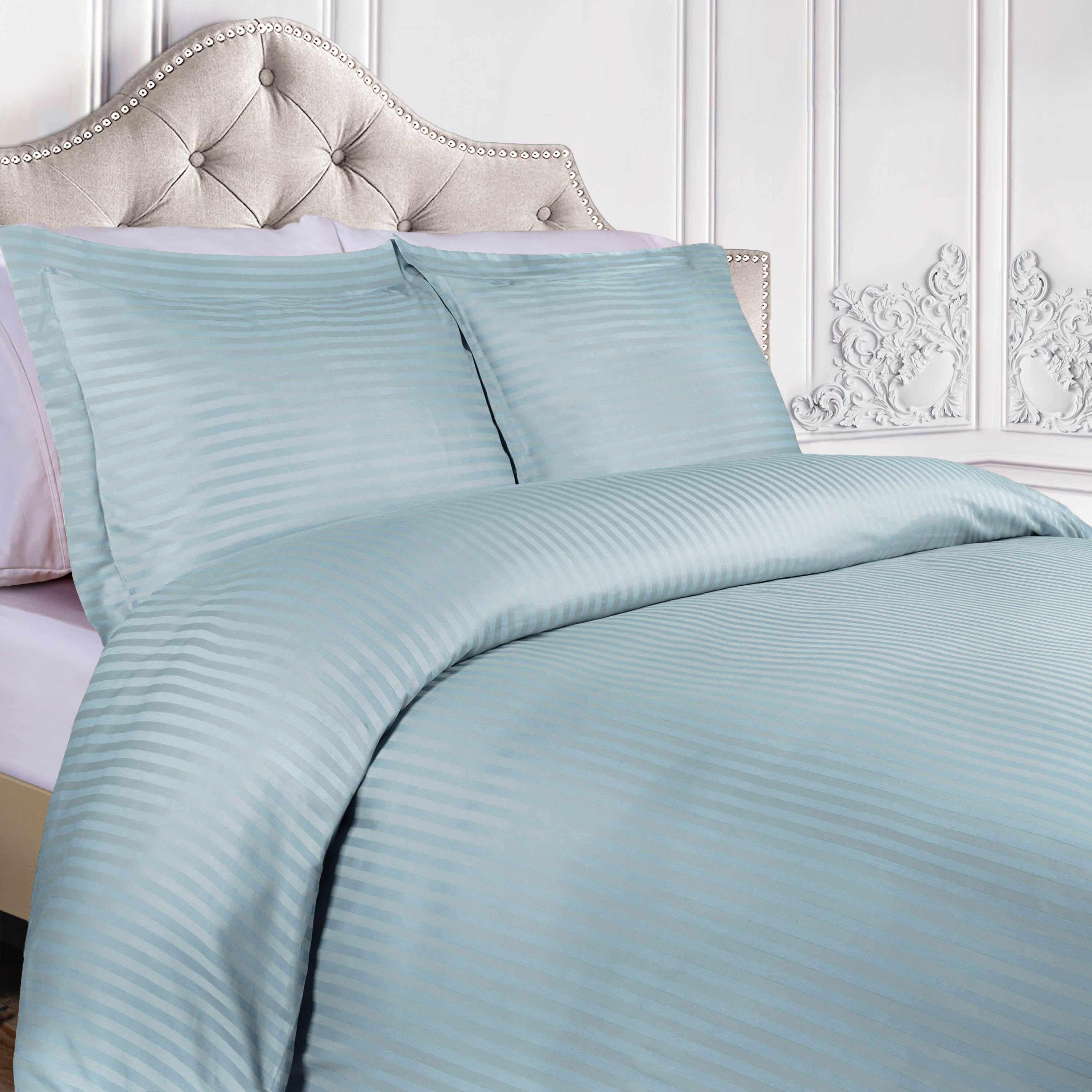 400 Thread Count Lightweight Stripe Egyptian Cotton Duvet Cover Set - Egyptian Cotton Duvet Cover Set by Superior Brand
