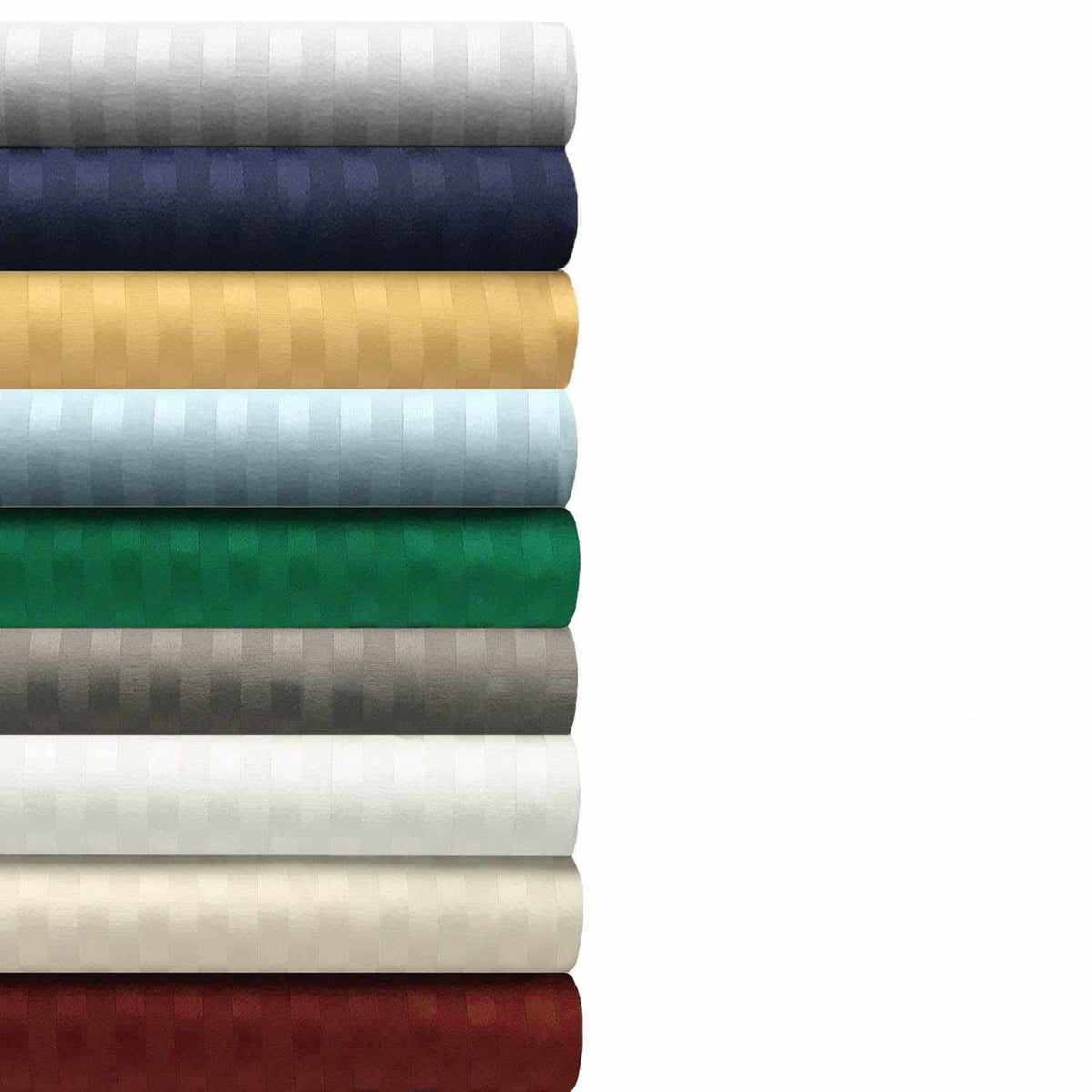  Superior 300 Thread-Count Premium Egyptian Cotton Stripe Sheet Set - Silver