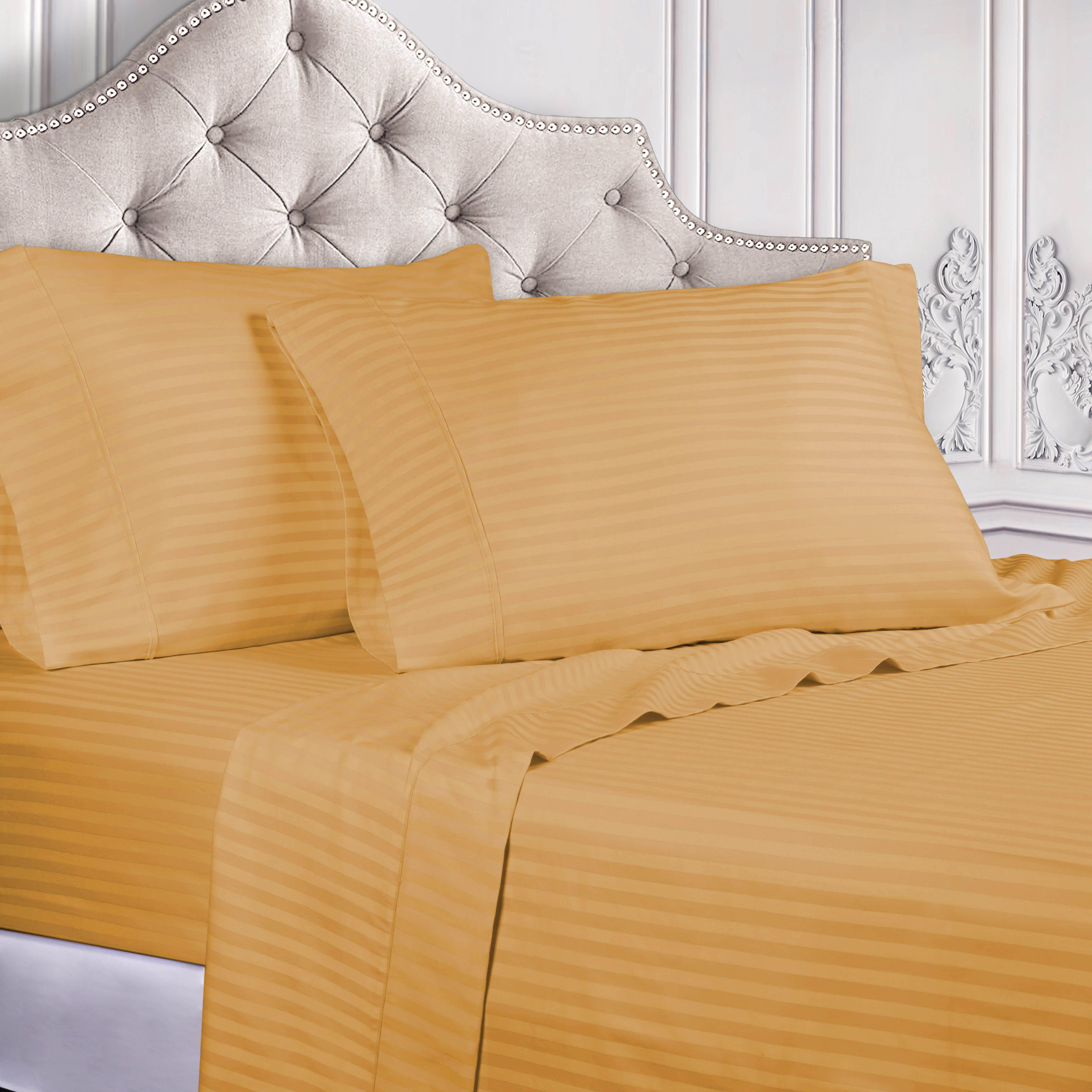 300 Thread Count Egyptian Cotton Sateen Stripe Bed Sheet Set - Egyptian Cotton Sheet Set by Superior Brand