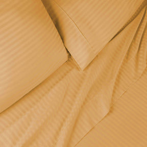 Superior 300 Thread-Count Premium Egyptian Cotton Stripe Sheet Set - Gold
