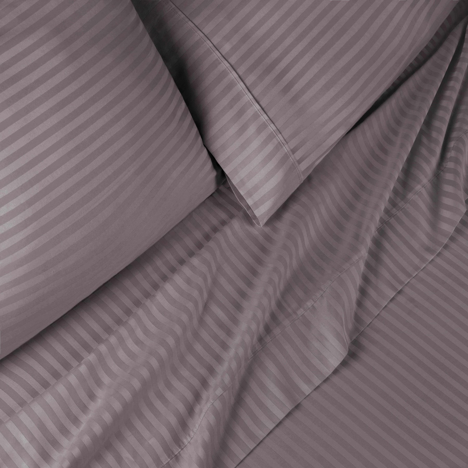 Superior 300 Thread-Count Premium Egyptian Cotton Stripe Sheet Set - Grey