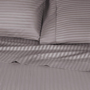 Superior 300 Thread Count Premium Egyptian Cotton Stripe Sheet Set - Grey