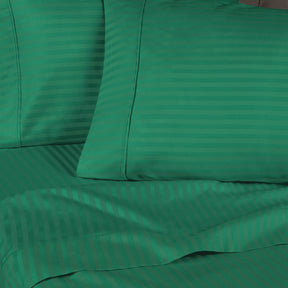 Superior 400 Thread Count Egyptian Cotton Stripe Sheet Set - Hunter Green