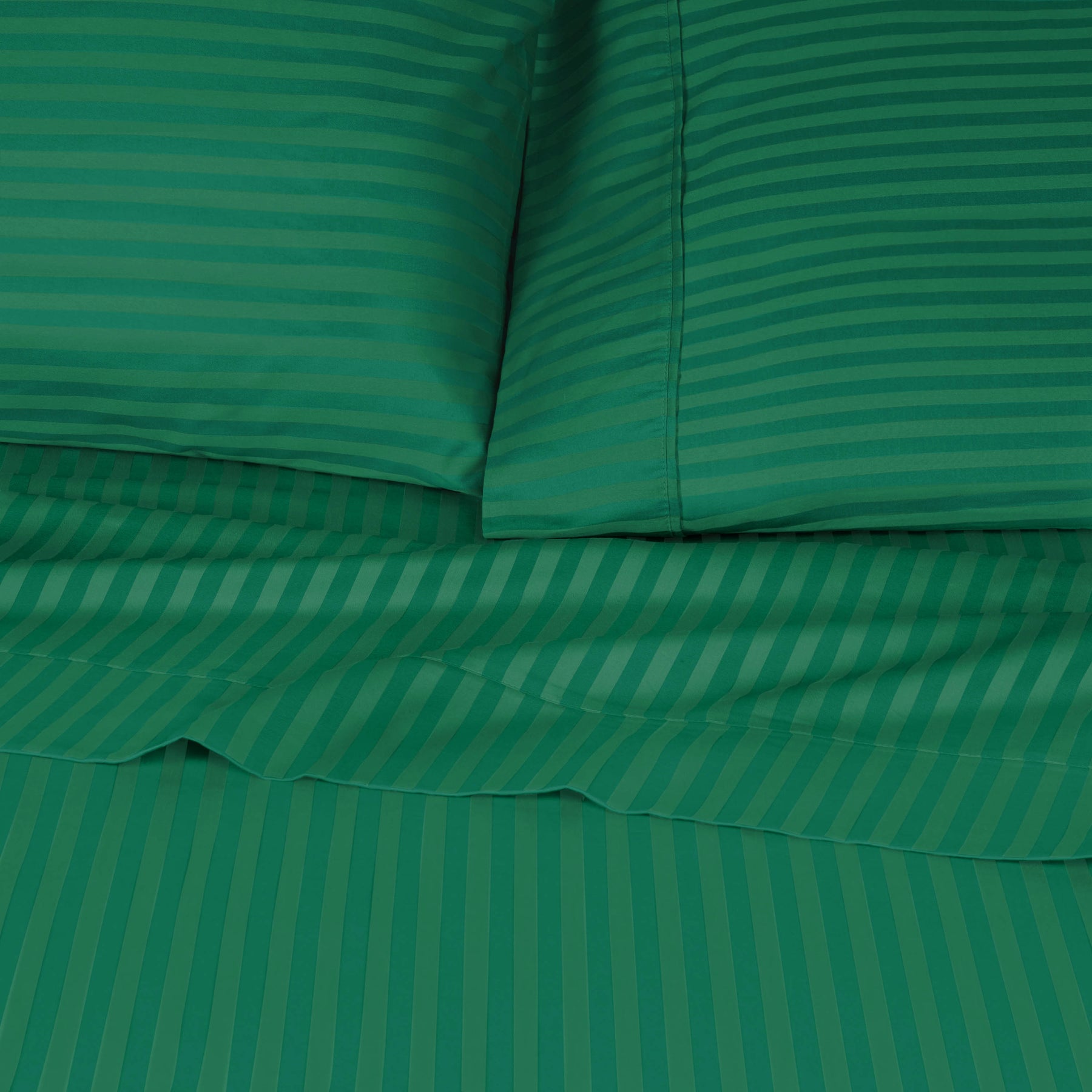 Luxury Moss Green Stripe Sheet Set 100% Egyptian Cotton
