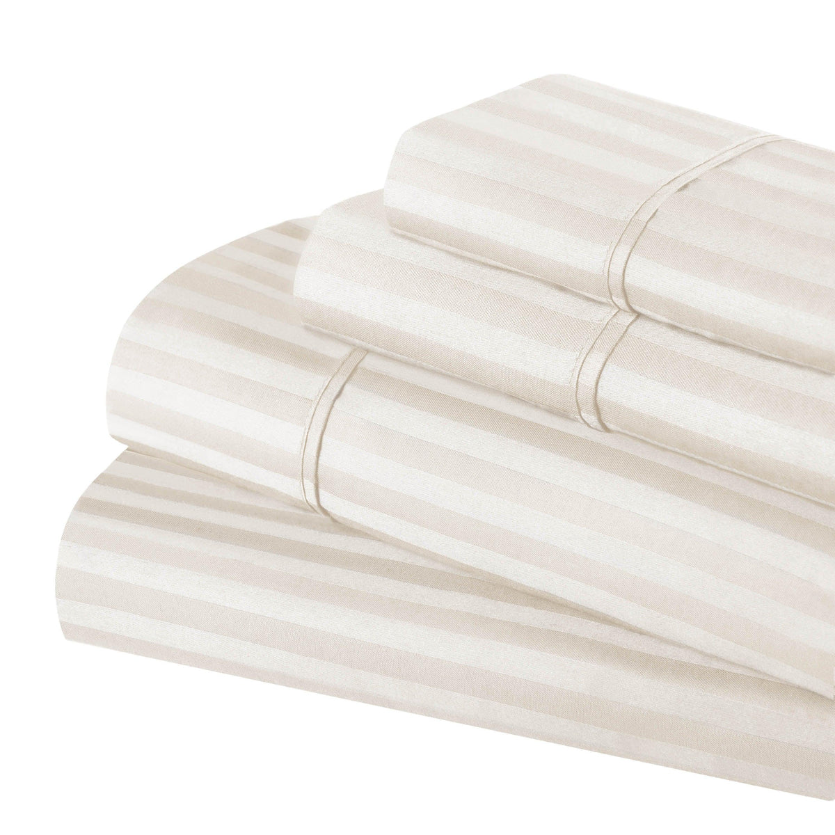 Superior 300 Thread Count Premium Egyptian Cotton Stripe Sheet Set - Ivory