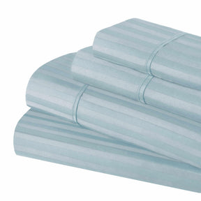 Superior 300 Thread-Count Premium Egyptian Cotton Stripe Sheet Set - Light Blue