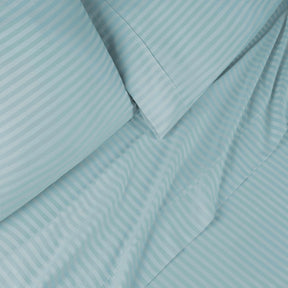 Superior 400 Thread Count Egyptian Cotton Stripe Sheet Set - Light Blue