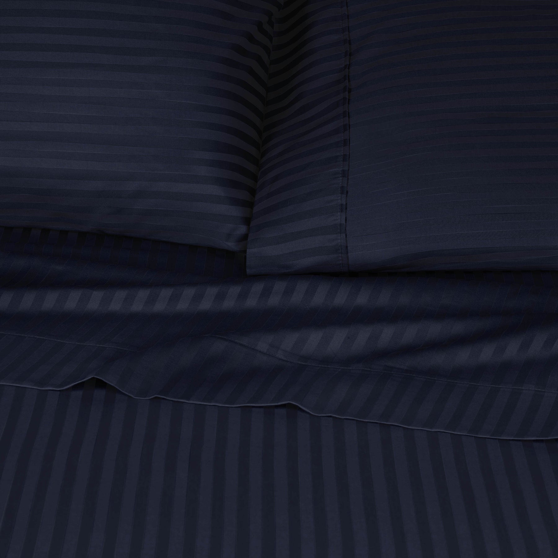 Superior 300 Thread Count Premium Egyptian Cotton Stripe Sheet Set - Navy Blue