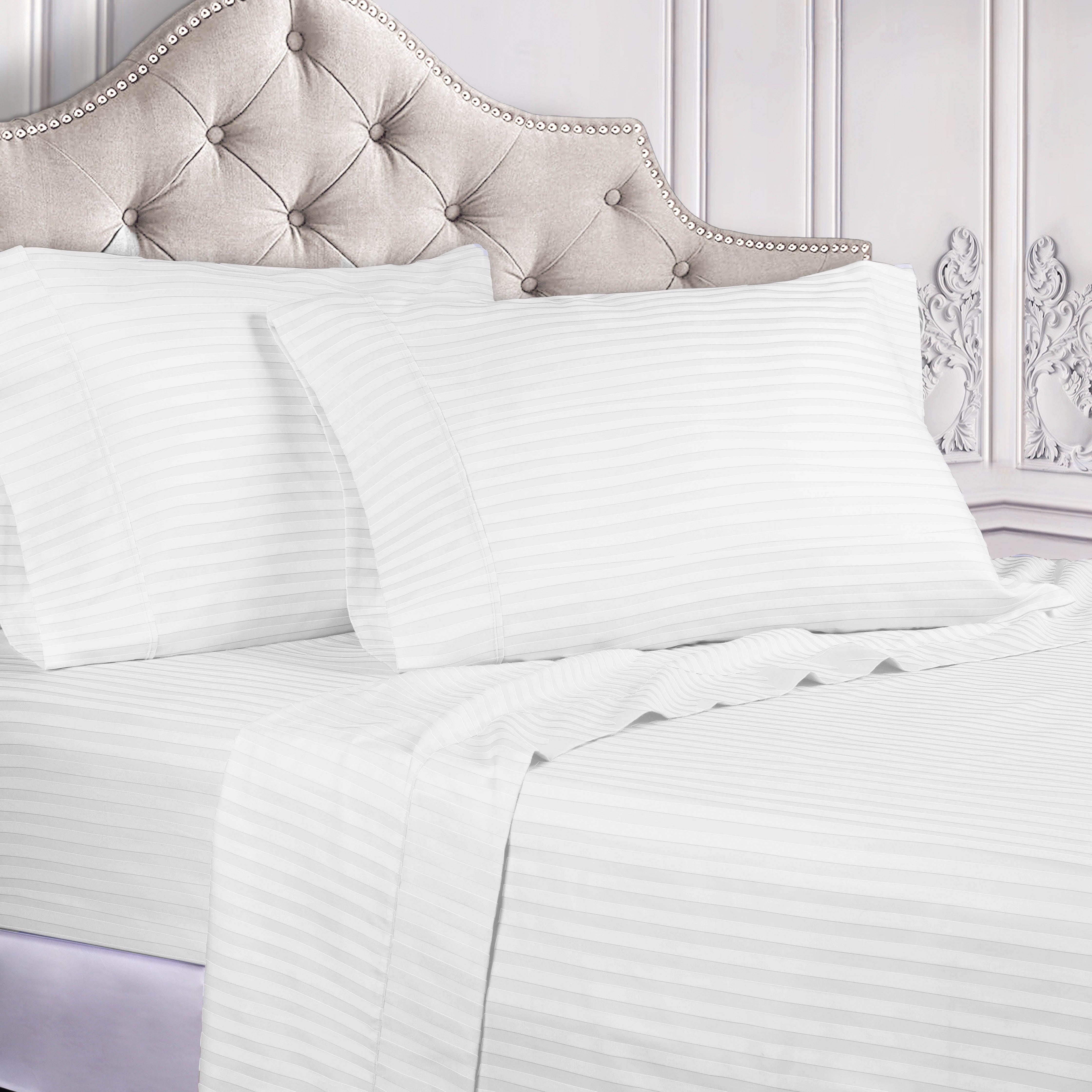 300 Thread Count Egyptian Cotton Sateen Stripe Bed Sheet Set - Egyptian Cotton Sheet Set by Superior Brand
