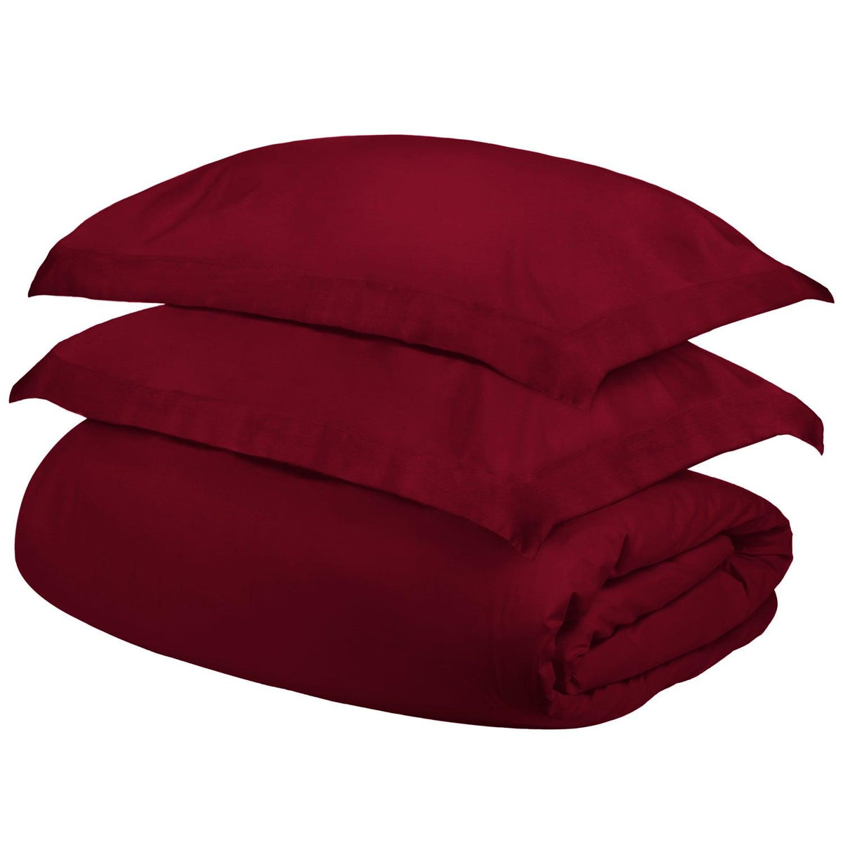  Superior Egyptian Cotton 400 Thread Count Solid Duvet Cover Set -  Burgundy