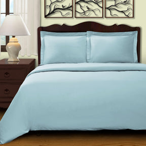  Superior Egyptian Cotton 400 Thread Count Solid Duvet Cover Set - Light Blue