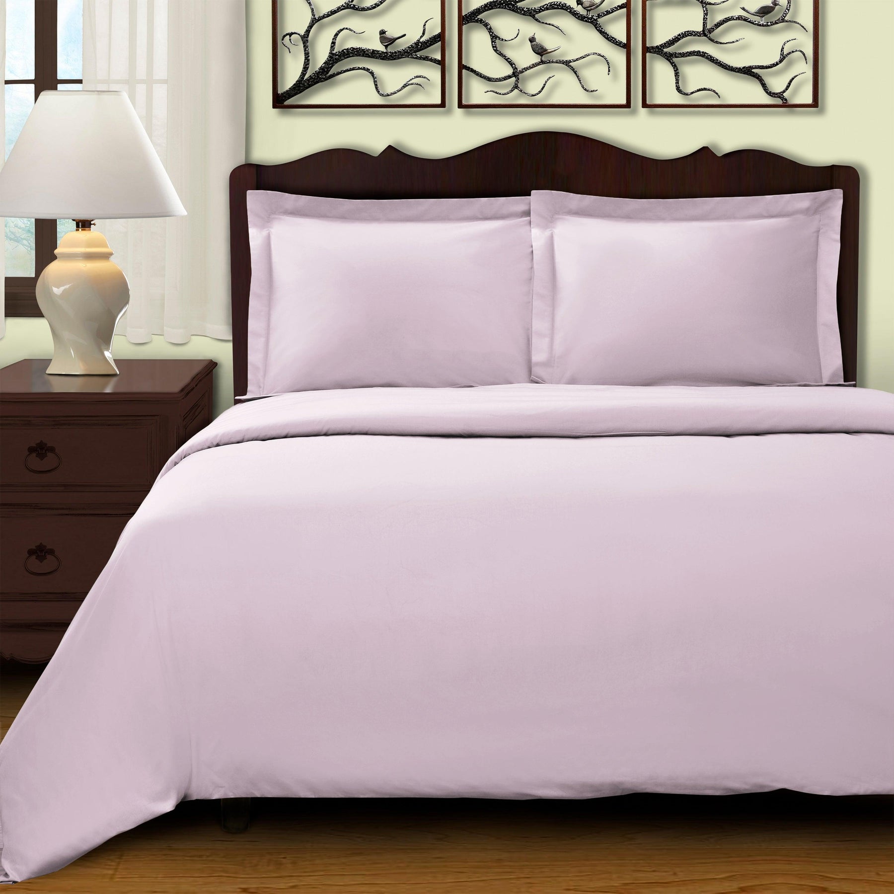  Superior Egyptian Cotton 400 Thread Count Solid Duvet Cover Set - LIlac