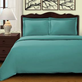  Superior Egyptian Cotton 400 Thread Count Solid Duvet Cover Set - Teal