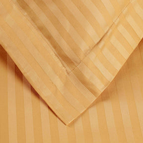Superior 400 Thread Count Lightweight Stripe Egyptian Cotton Duvet Cover Set - Gold