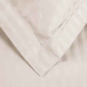 Superior 400 Thread Count Lightweight Stripe Egyptian Cotton Duvet Cover Set - Ivory