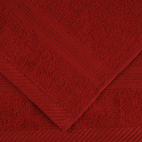  Superior Smart Dry Zero Twist Cotton 6-Piece Hand Towel Set - Crimson