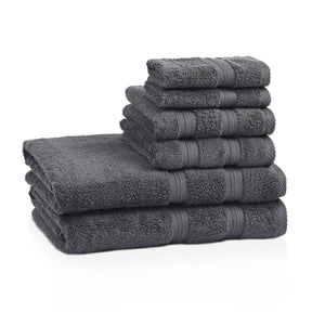 Superior Smart Dry Zero Twist Cotton 6-Piece Assorted Towel Set - Grey
