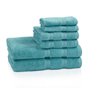 Superior Smart Dry Zero Twist Cotton 6-Piece Assorted Towel Set - Turquoise