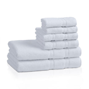  Superior Smart Dry Zero Twist Cotton 6-Piece Assorted Towel Set - White