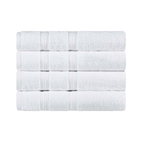  Superior Smart Dry Zero Twist Cotton 4-Piece Bath Towel Set - White