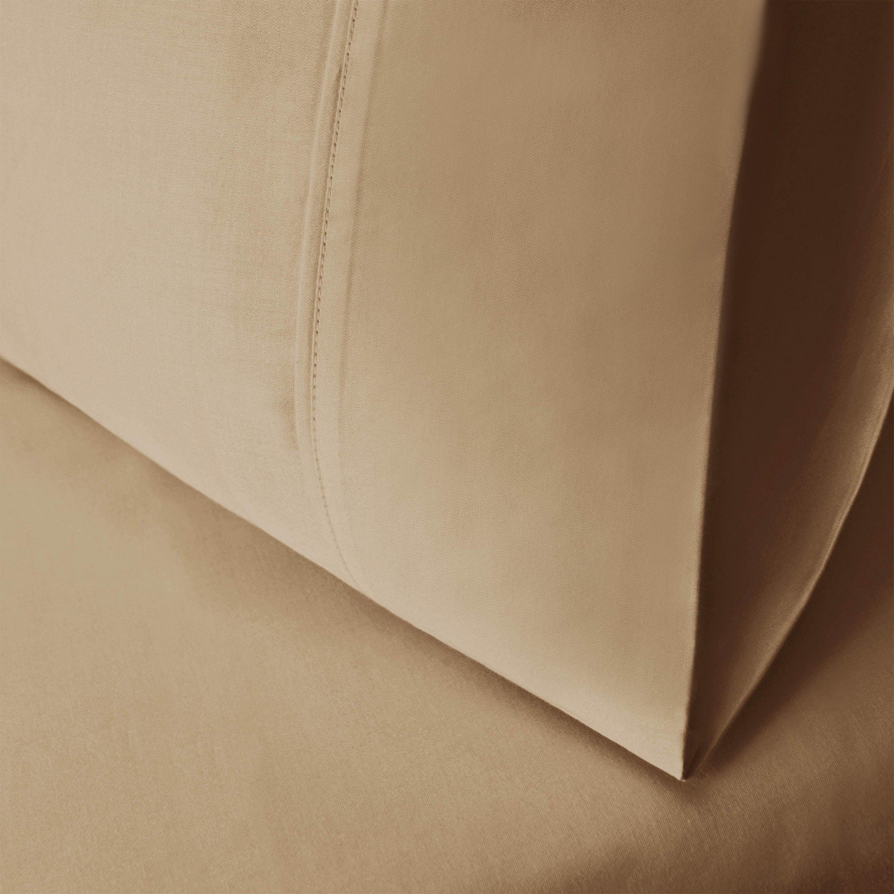  Wrinkle Resistant Egyptian Cotton 2-Piece Pillowcase Set -  Tan