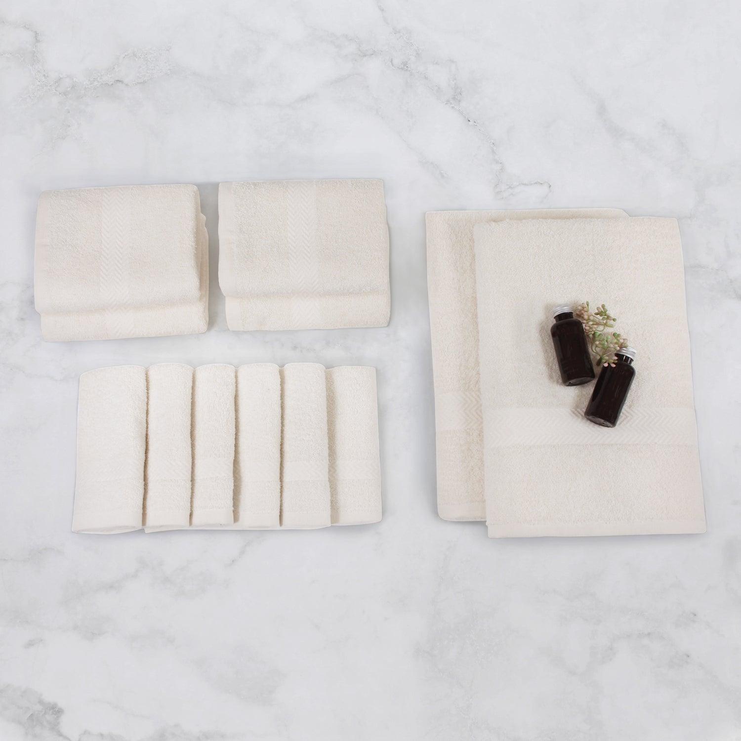 Premium Cotton Assorted Eco-Friendly Towel Set - Ivory