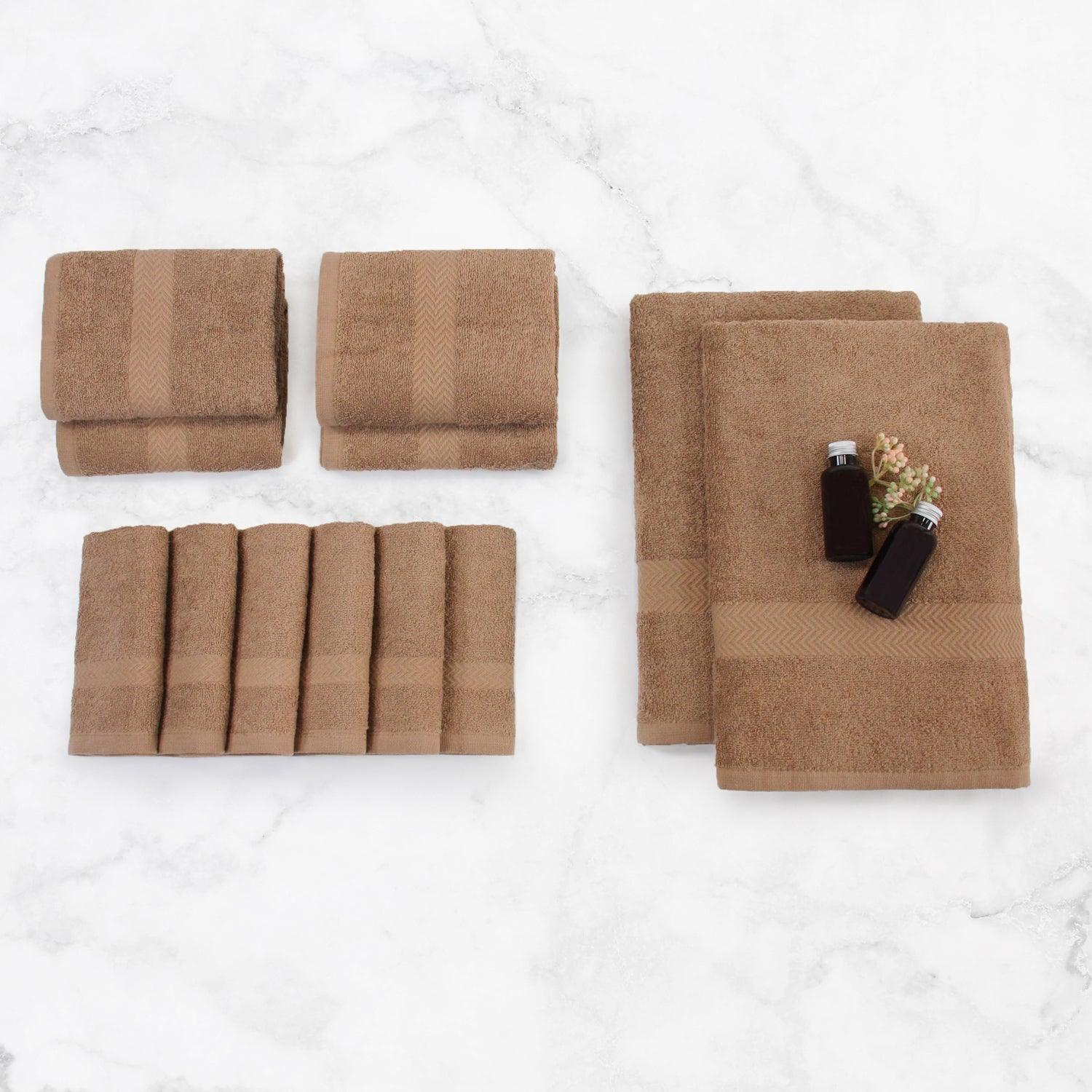 Premium Cotton Assorted Eco-Friendly Towel Set -  Latte