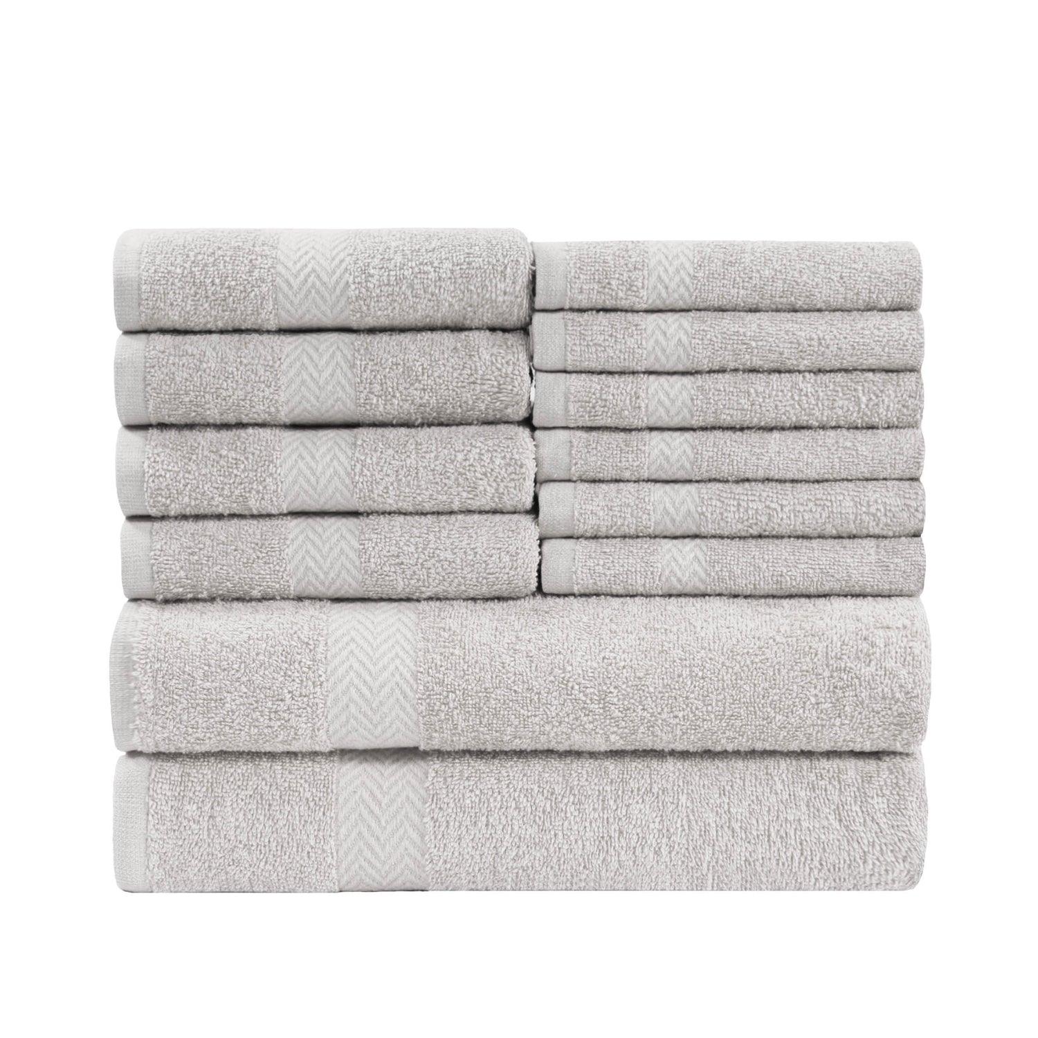 Premium Cotton Assorted Eco-Friendly Towel Set - Sliver