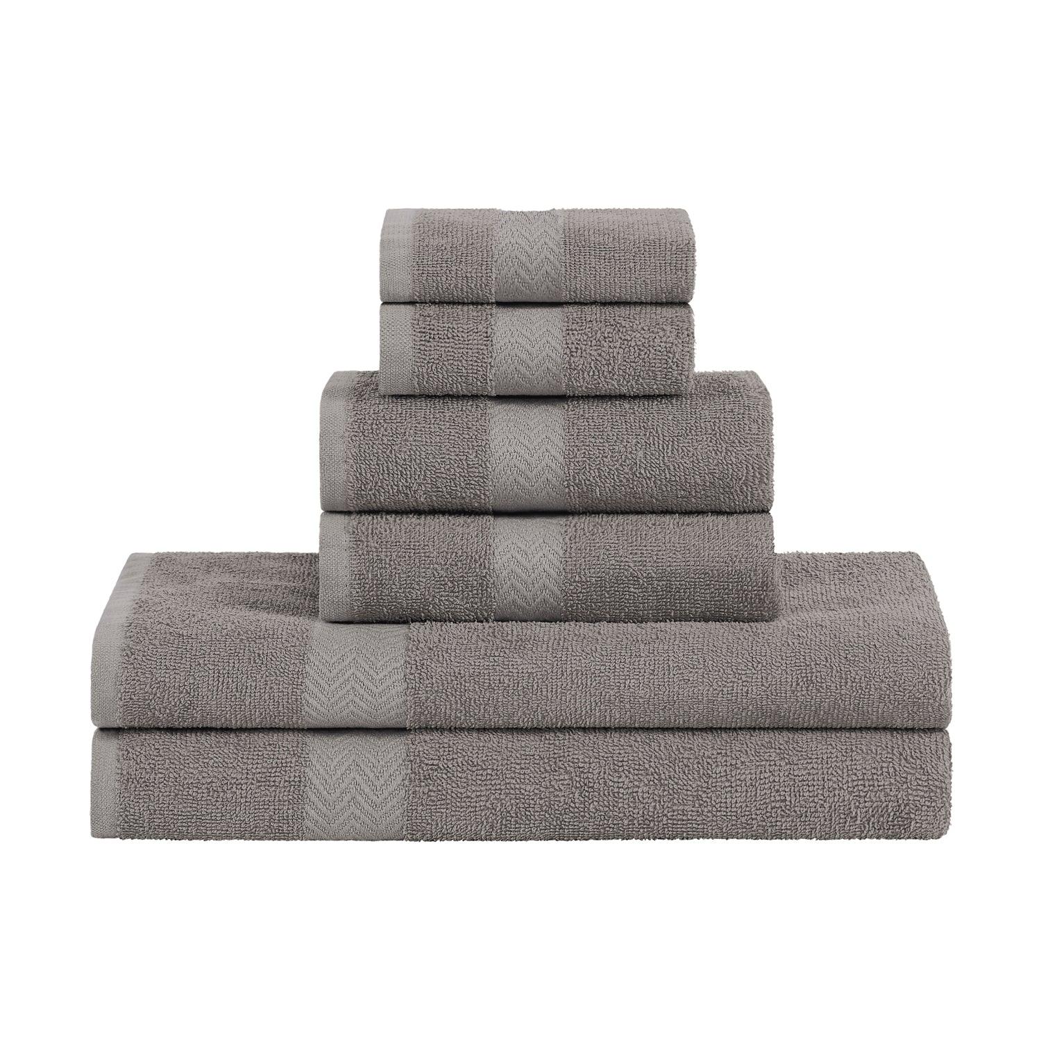 Eco-Friendly 6-Piece Cotton Bath Towel Set - Charcoal