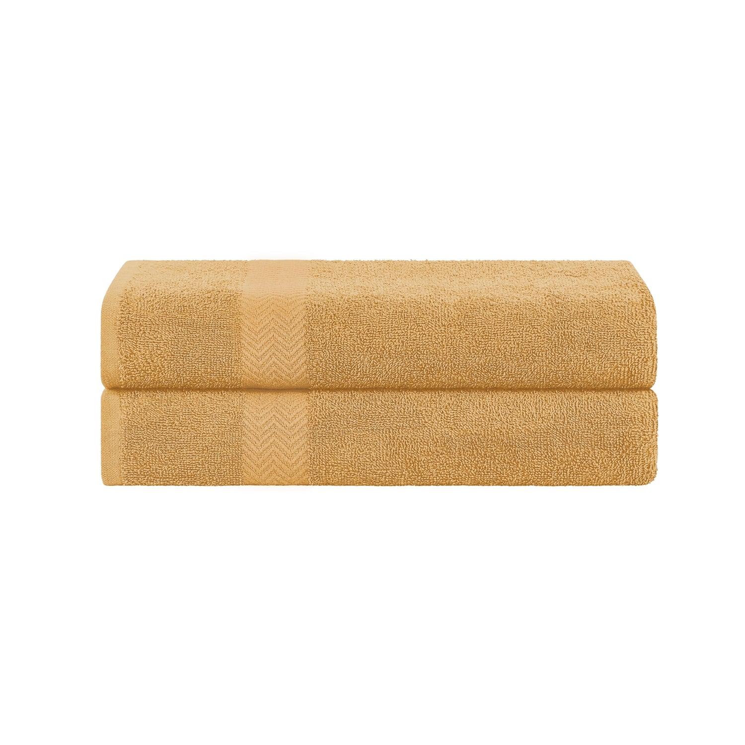 Superior Cotton Large Towels Eco-Friendly Bathroom Essentials 2-Piece Bath Sheet Set - Gold