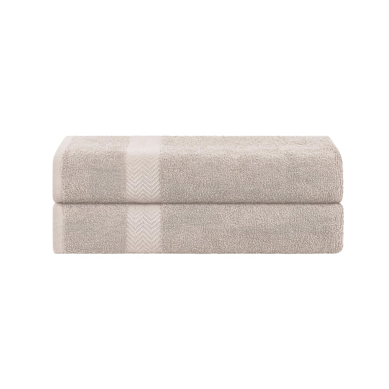 Superior Cotton Large Towels Eco-Friendly Bathroom Essentials 2-Piece Bath Sheet Set - Stone