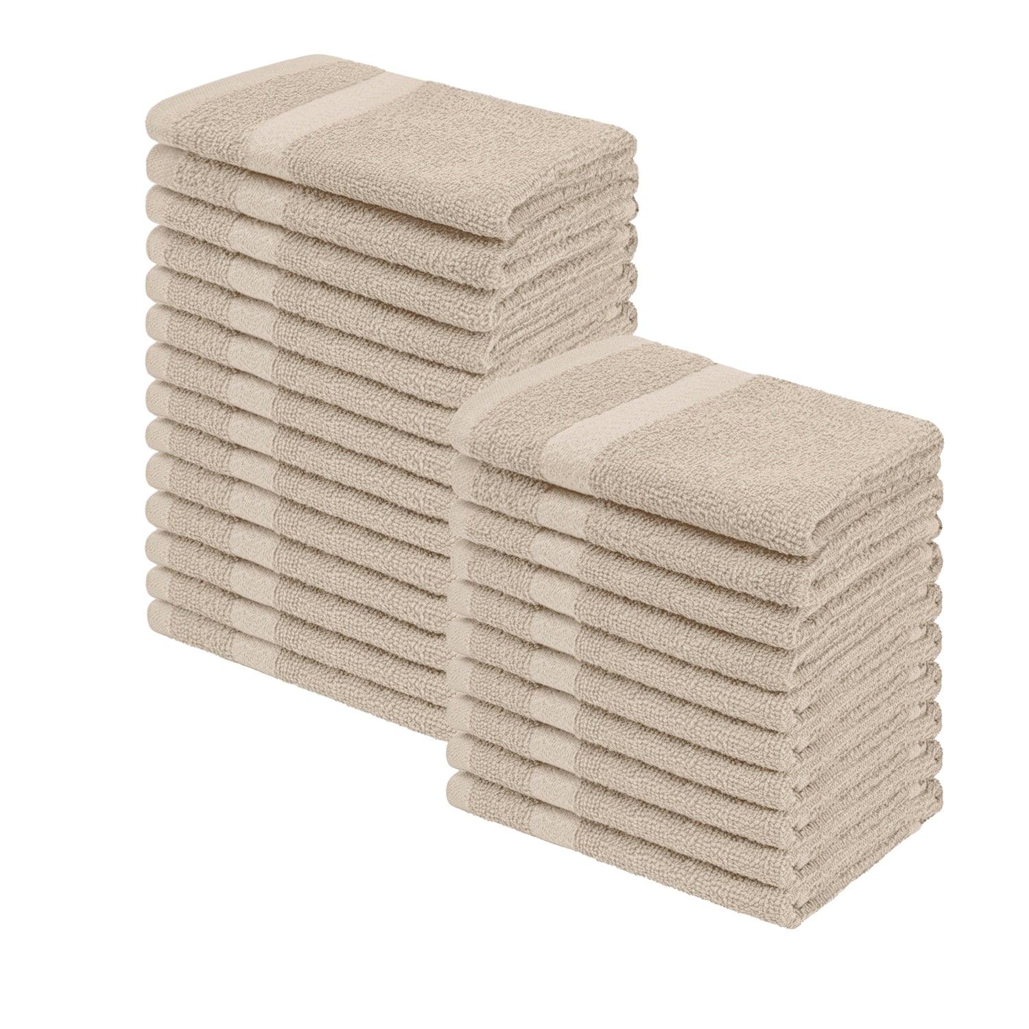 Eco-Friendly Cotton Highly Absorbent 24-Piece Washcloth Set - Stone