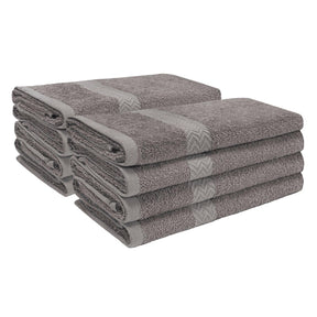 Eco-Friendly Cotton 8-Piece Hand Towel Set - Charcoal
