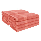 Eco-Friendly Cotton 8-Piece Hand Towel Set - Coral