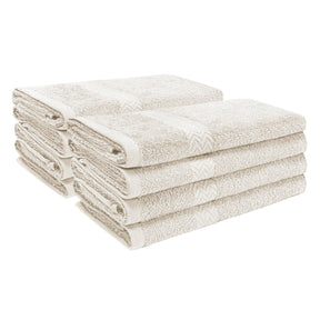 Eco-Friendly Cotton 8-Piece Hand Towel Set - Ivory