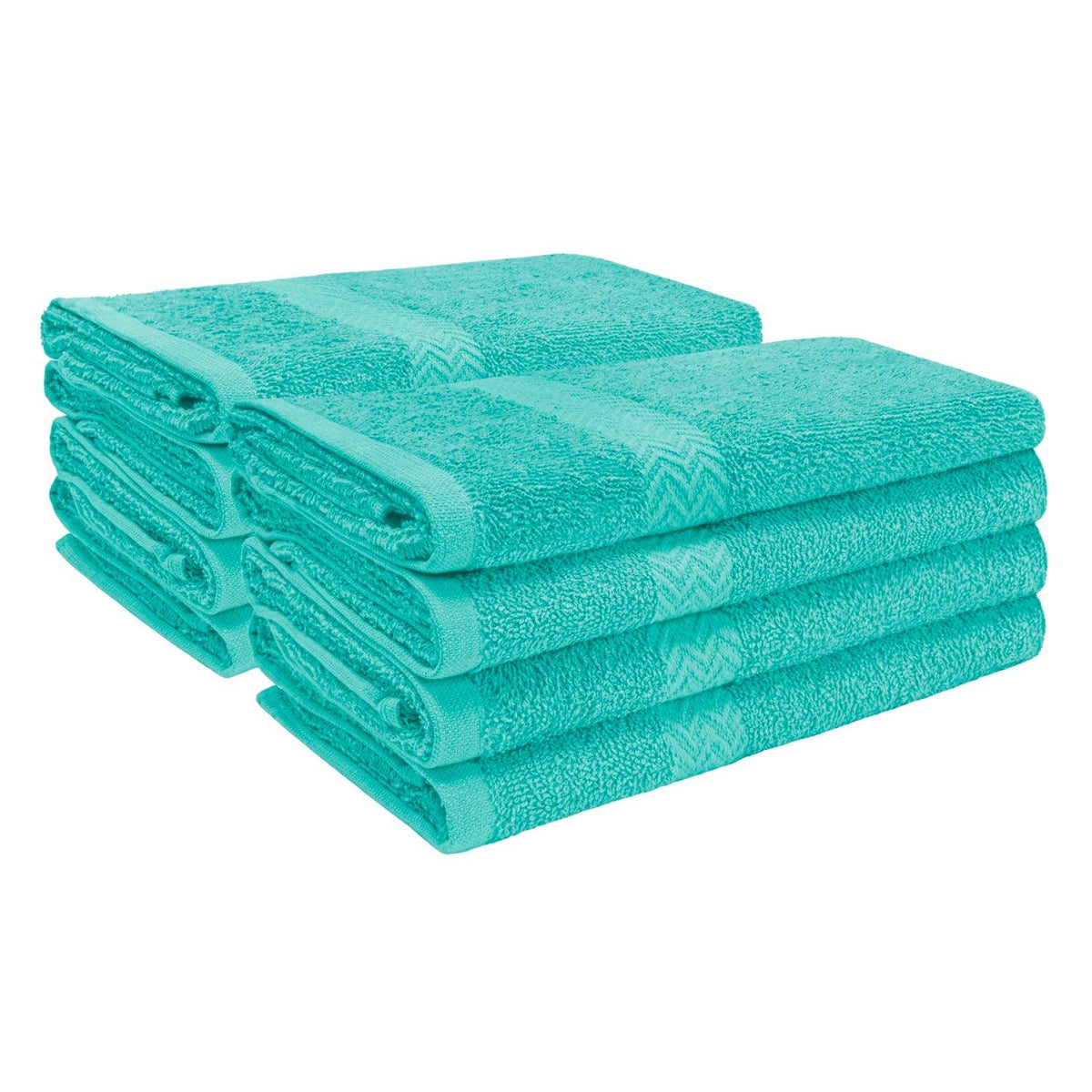 Eco-Friendly Cotton 8-Piece Hand Towel Set - Turquoise