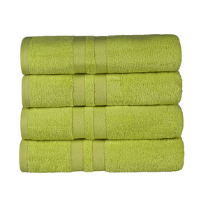 Superior Ultra Soft Cotton Absorbent Solid Bath Towel (Set of 4) - Celery