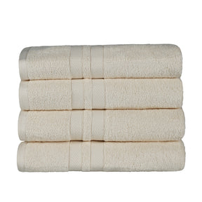 Superior Ultra Soft Cotton Absorbent Solid Bath Towel (Set of 4) - Ivory