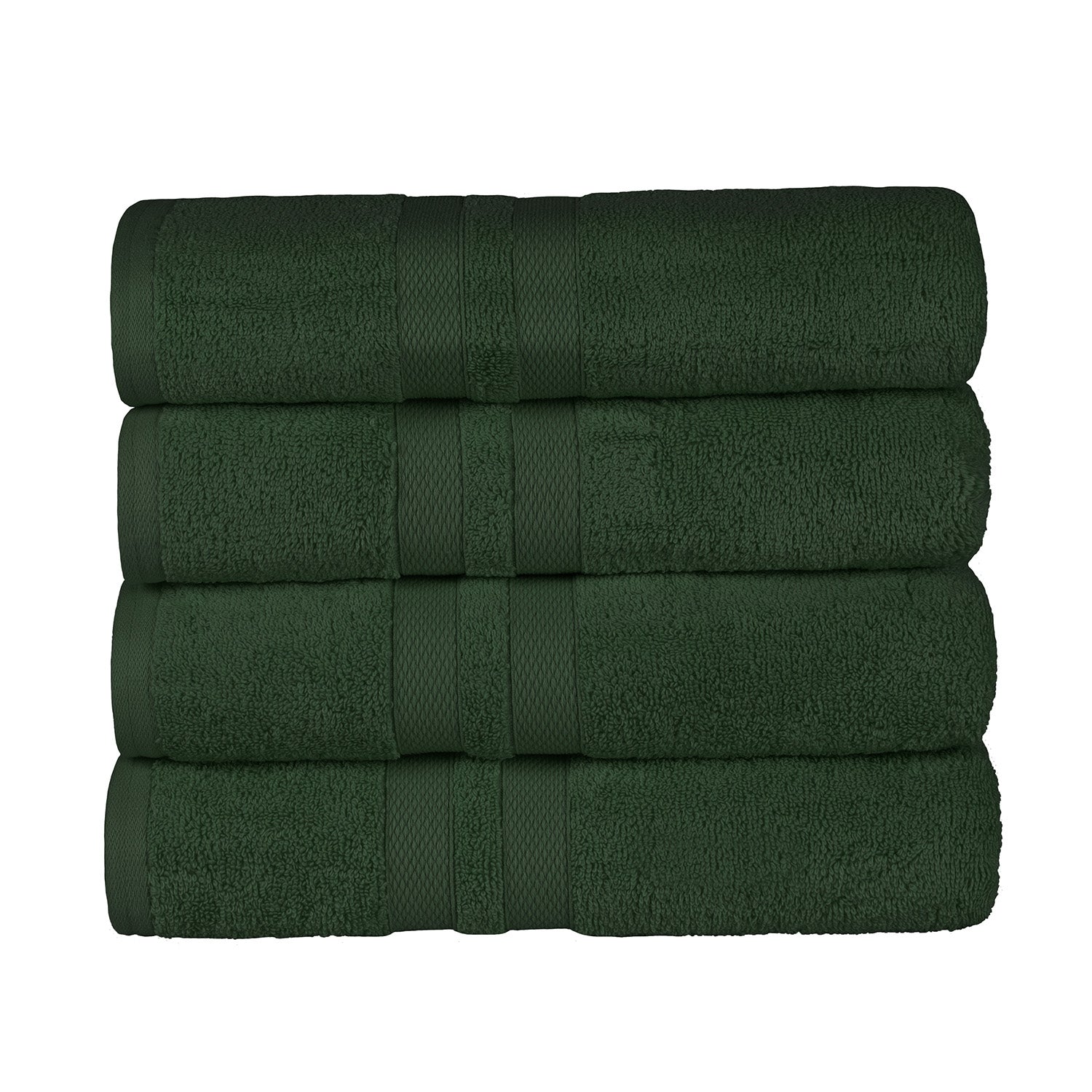 Superior Ultra Soft Cotton Absorbent Solid Bath Towel (Set of 4) - Forest Green